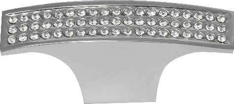 Bellagio 2-1/2-in Polished chrome with crystals Rectangular Contemporary Cabinet Knob