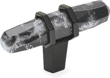 Carrione 1-1/8-in Marble Black/Black Bronze Bar Contemporary Cabinet Knob