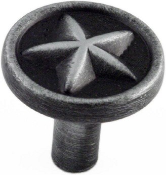 Distressed nickel Round Traditional Cabinet Knob