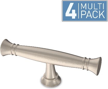 Flared Edge 3-1/16-in Satin Nickel Bar Cabinet Knob 4 -Pack