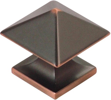 Studio Oil-Rubbed Bronze Highlighted Square Transitional Cabinet Knob