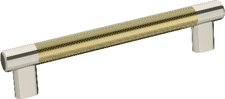Esquire 6-5/16-in , 160mm Center to Center Polished Nickel/Golden Champagne Cylindrical Bar Drawer Pulls