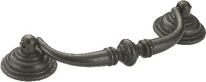 4-1/4-in , 108mm Center to Center Matte Black Iron Novelty Bail/Drop Drawer Pulls