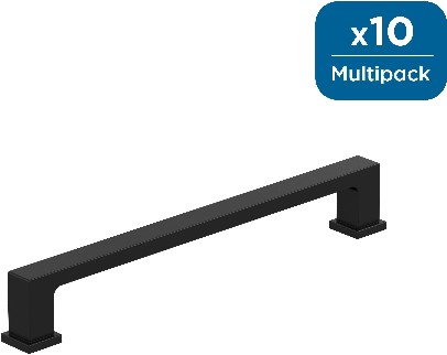 Bridgeport 6-5/16-in , 160mm Center to Center Matte Black Cylindrical Bar Drawer Pull 10 -Pack