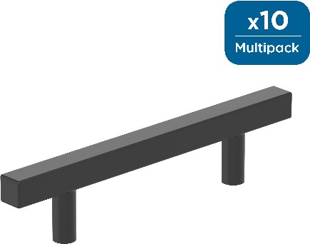 Bar Pulls Square 3-3/4-in , 96mm Center to Center Matte Black Cylindrical Bar Drawer Pull 10 -Pack