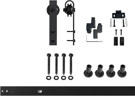 60-in Rustic black Black Indoor J-strap Single Barn door hardware kit