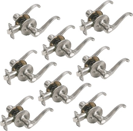 Scroll Satin Nickel Interior or Bed/Bath Privacy Door Handle Contractor Pack 8 -Pack
