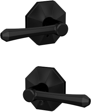 Custom Dempsey - Rosewood Matte Black Interior or Bed/Bath Hall/Closet Combined Door Handle