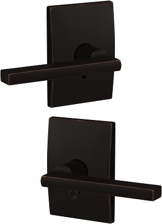 Custom Latitude - Century Aged Bronze Interior or Bed/Bath Hall/Closet Combined Door Handle