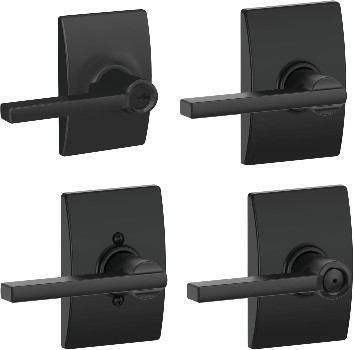 Latitude w/Century Matte Black Door Handle Collection
