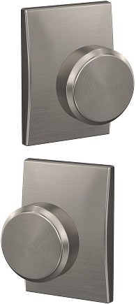 Custom Bowery - Century Satin Nickel Interior or Hall/Closet Dummy Door Knob