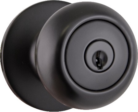 Cambridge Matte Black Exterior Keyed Entry Door Knob