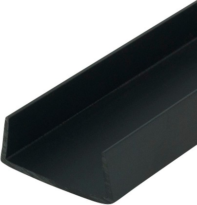 Black 1-1/4-in Styrene Plastic U-Channel/C-Channel 36-in Lengths (Pack of 4)