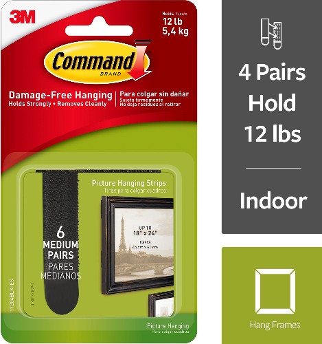 Foam 12-lb Capacity Damage-free picture hanger 6 - Pack
