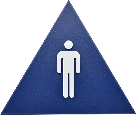 Mens Restroom - Triangle 10-in x 12-in Plastic Restroom Sign