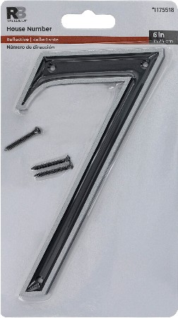 6-in Reflective Black Number 7