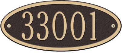 3-1/2-in H x 8-1/4-in W Bronze/gold Aluminum Address plaque