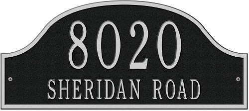 7-in H x 15-3/4-in W Black/silver Aluminum Address plaque