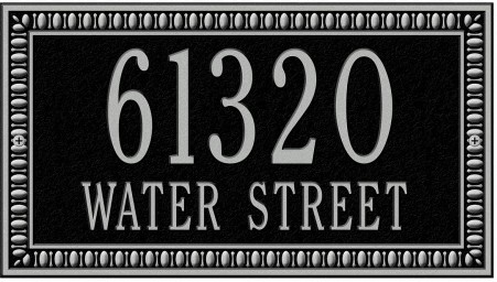 7-1/4-in H x 13-in W Black/Silver Aluminum Address plaque