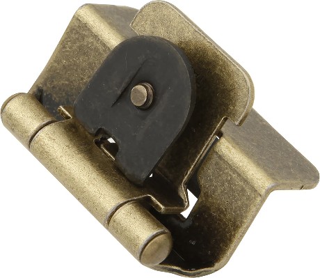 170-Degree 1/2-in Overlay Double demountable Semi-concealed Self-Closing Antique Brass Cabinet Hinge, 10 Pair(s) 20 -Pieces