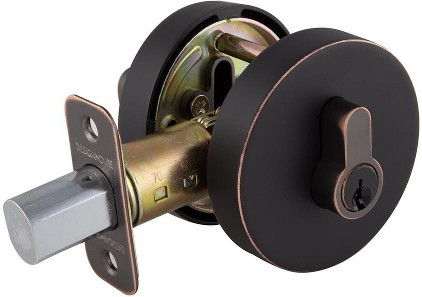 Emblem Series Oil Rubbed Bronze Single Cylinder Deadbolt