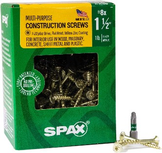 Construction Framing Countersunk Flush Finish #8 x 1-1/2-in Yellow zinc Interior Wood screws ( 197 -Per Box )