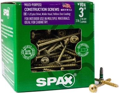 Multi-Material #10 x 3-in Yellow zinc Interior Cabinet mounting screws ( 185 -Per Box )