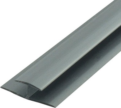 H Channel Fits Material 1/4-in Thick Silver Rigid PVC Divider Moulding 46-in Length (Pack of 2)