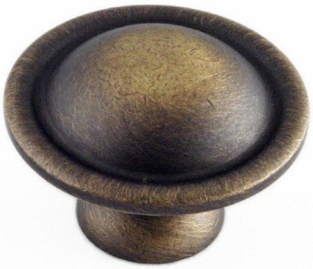 Antique English Round Transitional Cabinet Knob