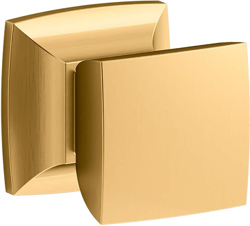 Hearthaven 1-1/8-in Vibrant Brushed Moderne Brass Square Contemporary Cabinet Knob