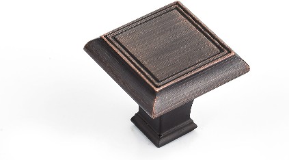 Beauharnois 1-3/8-in Brushed Oil-Rubbed Bronze Square Traditional Cabinet Knob