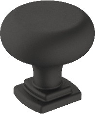 Surpass 1-1/4-in Matte Black Round Transitional Cabinet Knob
