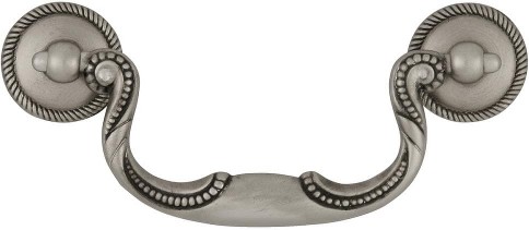 Manor House 3-1/2-in , 89mm Center to Center Silver Stone Rectangular Handle Drawer Pull