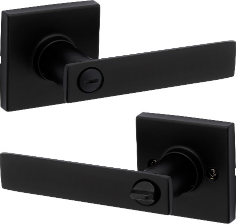 Kinross Matte Black Interior or Bed/Bath Privacy Door Handle