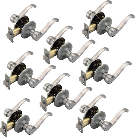 Scroll Satin Nickel Interior or Hall/Closet Passage Door Handle Contractor Pack 8 -Pack