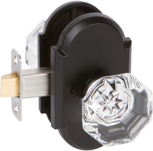 Bravura Black Interior or Bed/Bath Privacy Door Knob