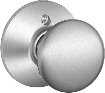 F170 PLY Plymouth Satin Chrome Interior Hall/Closet Dummy Door Knob
