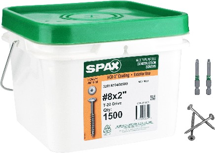 Multi-Purpose #8 x 2-in Double-barrier Exterior Wood screws ( 1500 -Per Box )