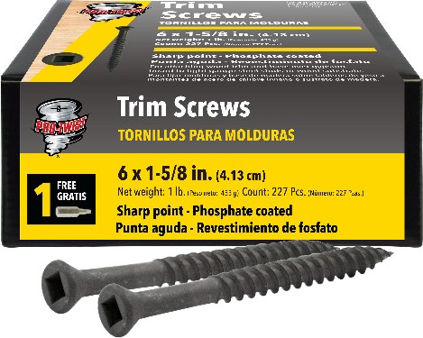 #6 x 1-5/8-in Black phosphate Interior Trim screws ( 227 -Per Box )