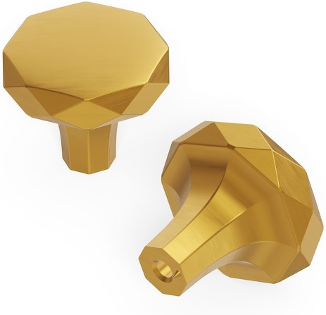 Karat 1-1/4-in Brushed Golden Brass Round Contemporary Cabinet Knob