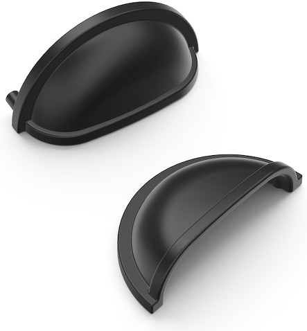 Williamsburg 3-in , 76mm Center to Center Matte Black Arch Cup Drawer Pull 10 -Pack