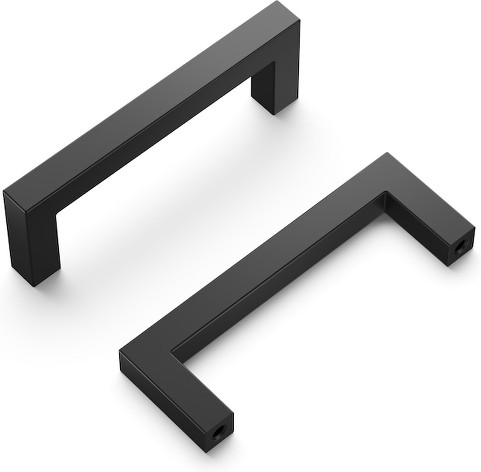 Heritage Designs Pier 3-in , 76mm Center to Center Matte Black Rectangular Handle Drawer Pull 10 -Pack
