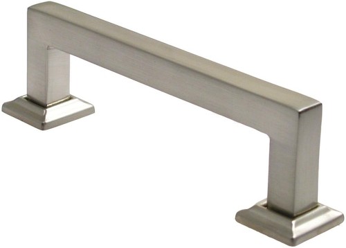 Pulls 4-in , 102mm Center to Center Satin Nickel Dual Mount Square Handle Drawer Pulls