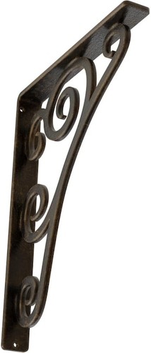 Tristan 10-in x 1.5-in x 12-in Antique brass Wrought iron Countertop support bracket