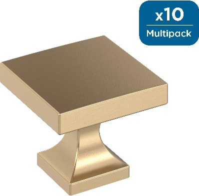 Pedestal 1-1/16-in Champagne Bronze Square Modern Cabinet Knob 10 -Pack