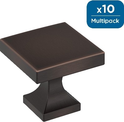 Pedestal 1-1/16-in Oil Rubbed Bronze Square Modern Cabinet Knob 10 -Pack