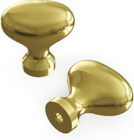 Williamsburg 1-1/4-in Polished Brass Oval Farmhouse Cabinet Knob 10 -Pack