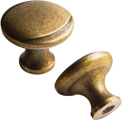 1-1/4-in Antique Brass Mushroom Classic Cabinet Knob 6 -Pack