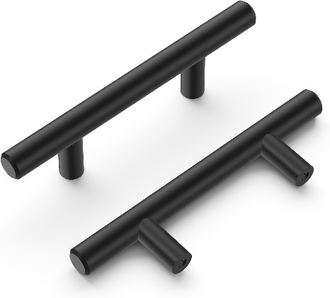 Bar Pulls 2-1/2-in , 64mm Center to Center Matte Black Rectangular Bar Drawer Pull 10 -Pack