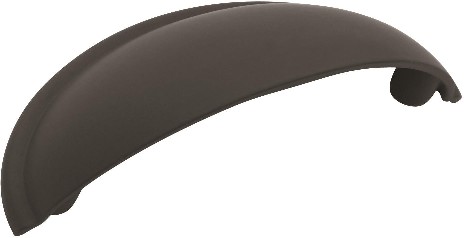Cup Pulls 2-1/2-in , 64mm Center to Center Matte Black Oval Cup Drawer Pulls